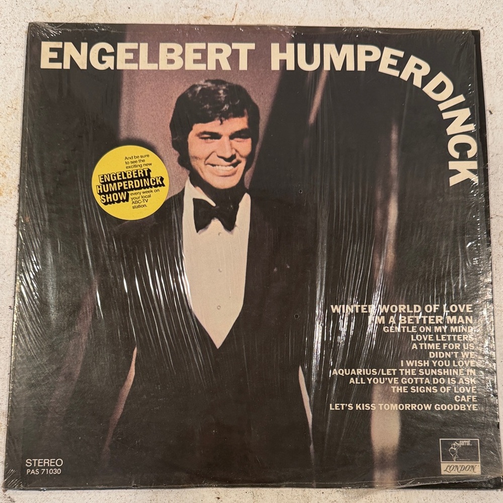 Parrot Black and White Engelbert Humperdinck Vinyl Record